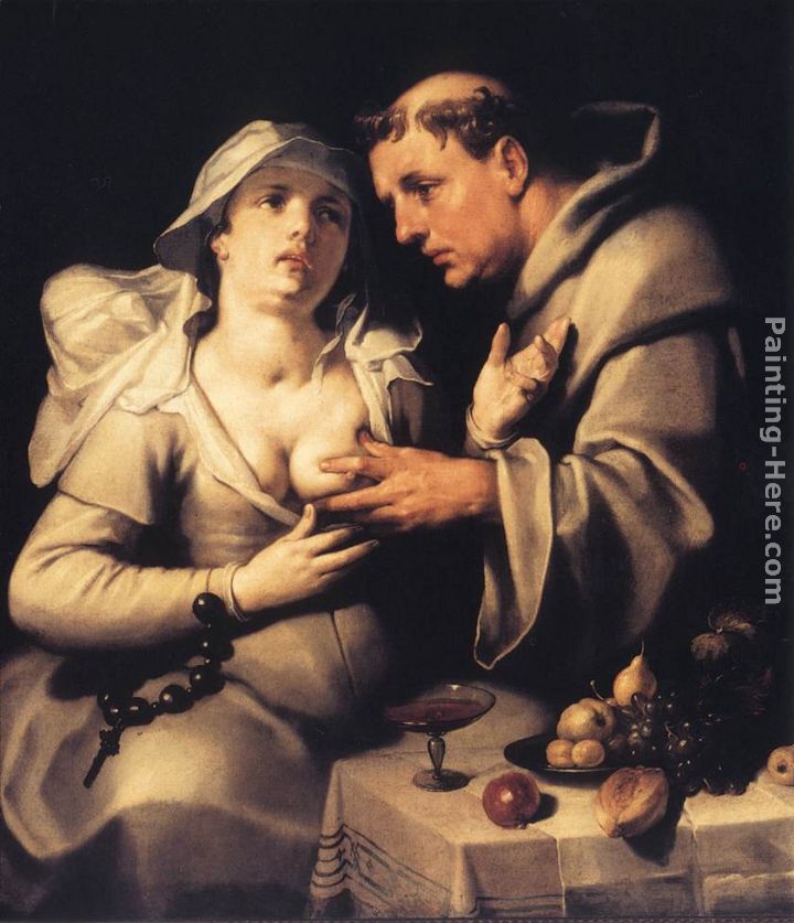 The Monk and the Nun painting - Cornelis Cornelisz Van Haarlem The Monk and the Nun art painting